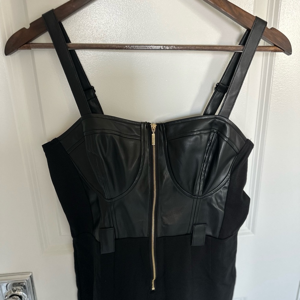 Venus Black Faux Leather jumpsuit